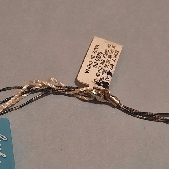 Sterling Silver 11-12 mm white round pearl drop on triple chain 18 in - Picture 5 of 5